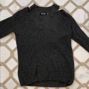 NEW Vici V-neck cut out Gray Sweater